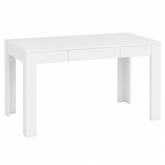 Tavolo da Pranzo in Legno Multistrato Bianco 140x75x76 cm