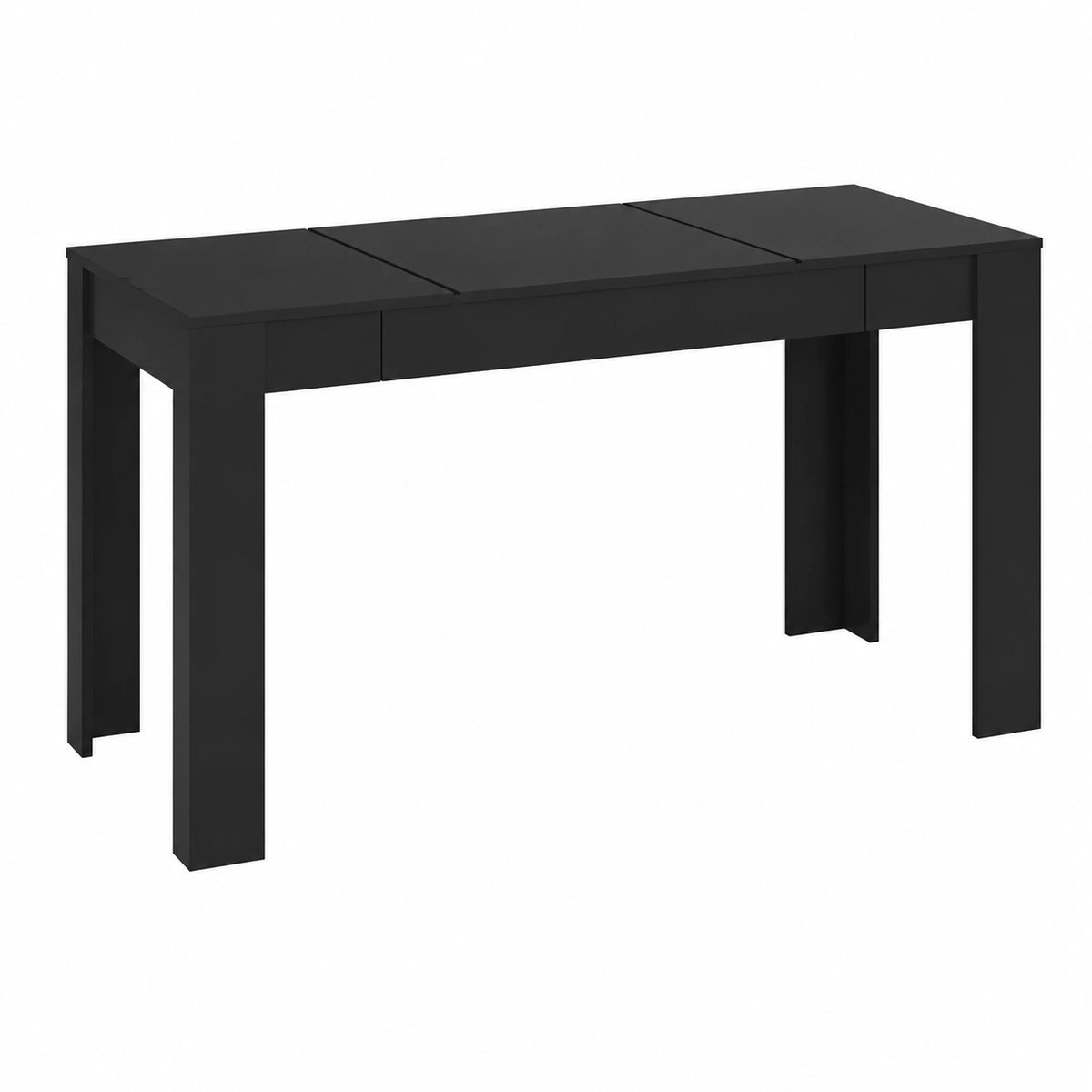 Tavolo da Pranzo in Legno Multistrato Nero 140x75x76 cm