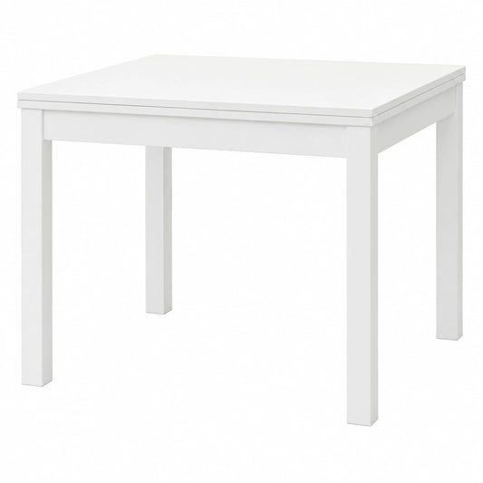 Tavolo da Pranzo Allungabile Moderno in Frassino Bianco 100x100/200
