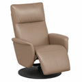 Poltrona Reclinabile in Similpelle Cappuccino con Poggiapiedi, Design Moderno