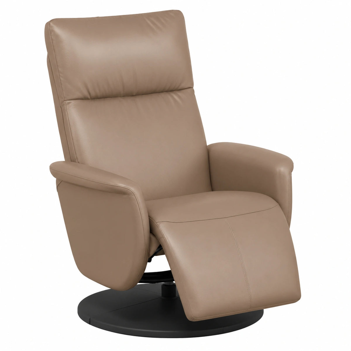 Poltrona Reclinabile in Similpelle Cappuccino con Poggiapiedi, Design Moderno
