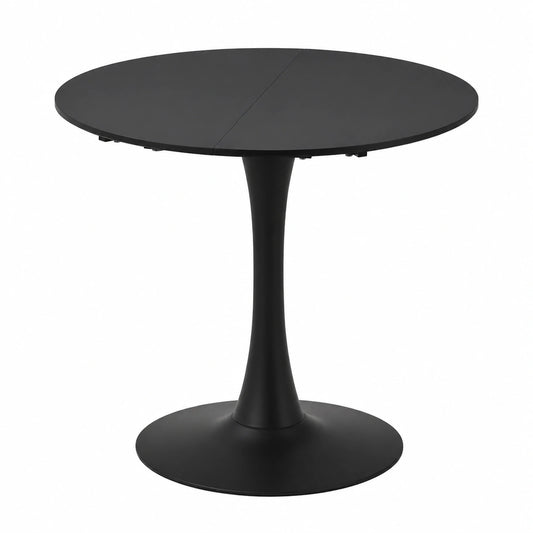 Tavolo Rotondo Nero Intimo Moderno, Ideale per Cucina e Soggiorno, 4-6 Persone