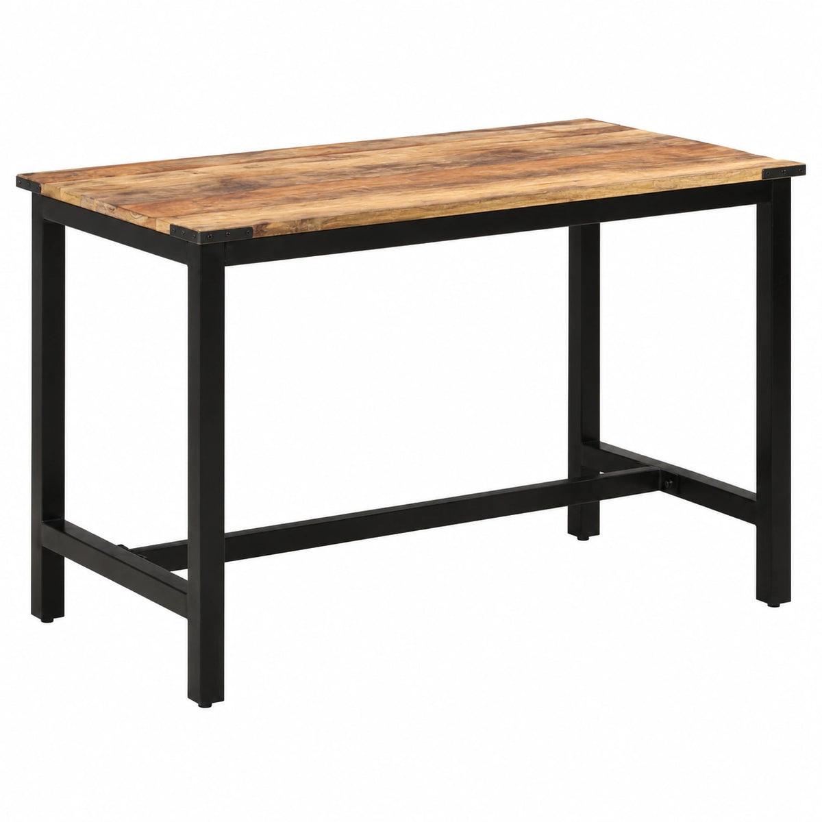 Tavolo da Pranzo Industriale in Legno di Mango con Gambe in Ferro, 110 x 60 x 76 cm