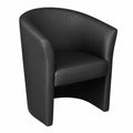 Poltrona Moderna in Ecopelle Nera per Soggiorno, Design Elegante, 64x63x78 cm