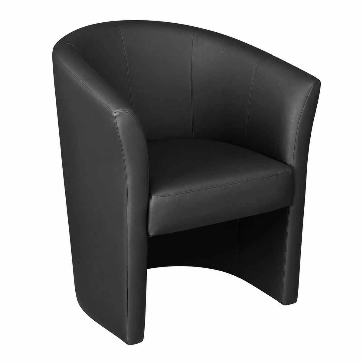 Poltrona Moderna in Ecopelle Nera per Soggiorno, Design Elegante, 64x63x78 cm