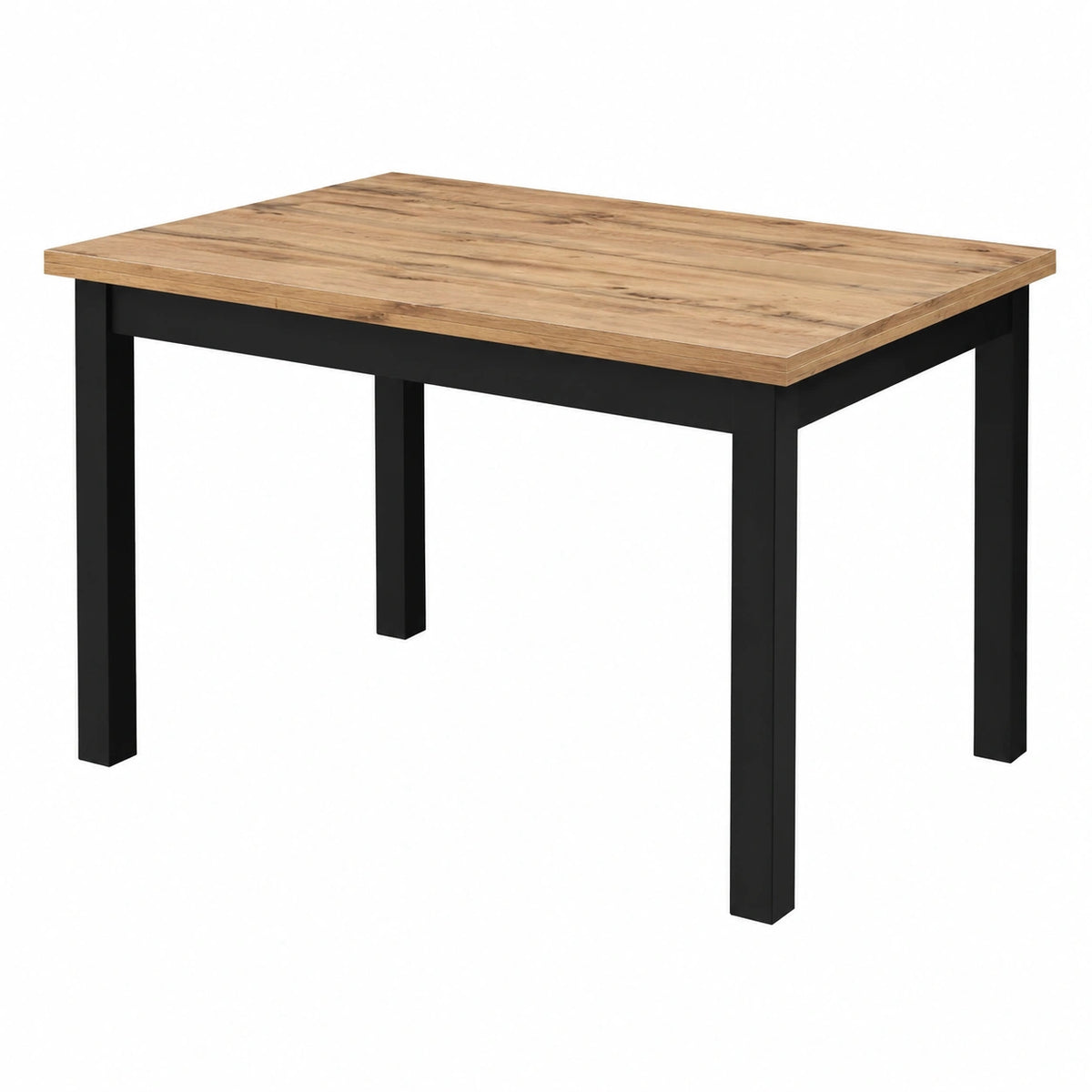 Guido Tavolo Allungabile Rovere Rustico con Gambe Nere, Made in Italy, 140x80x76,5 cm