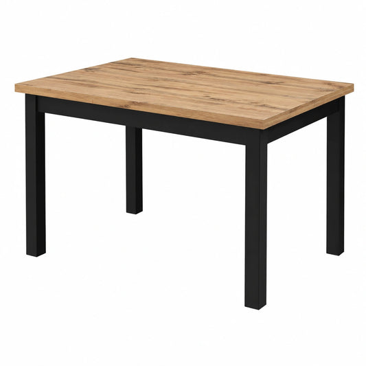 Guido Tavolo Allungabile Rovere Rustico con Gambe Nere, Made in Italy, 140x80x76,5 cm