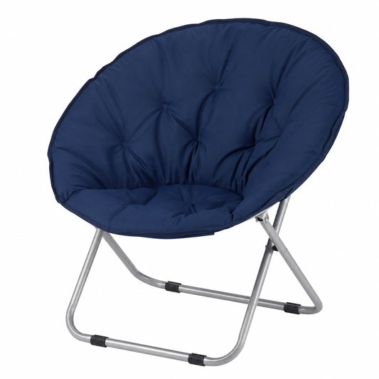 Sedia da Giardino Pieghevole in Poliestere Blu, Alta 80 cm, Ideale per Balcone e Campeggio, Portata 100 kg