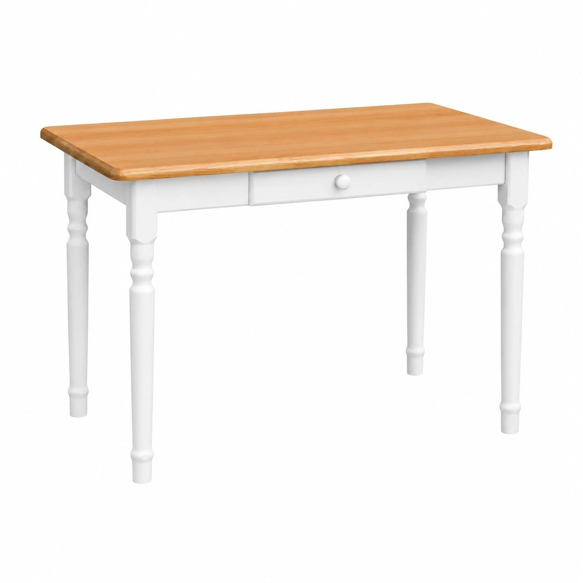 Tavolo in Pino Bianco con Cassetto e Piano in Ontano 100x60 cm