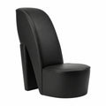 Poltrona Scarpe Nera in Similpelle con Tacco, 43x82,5x85,5 cm