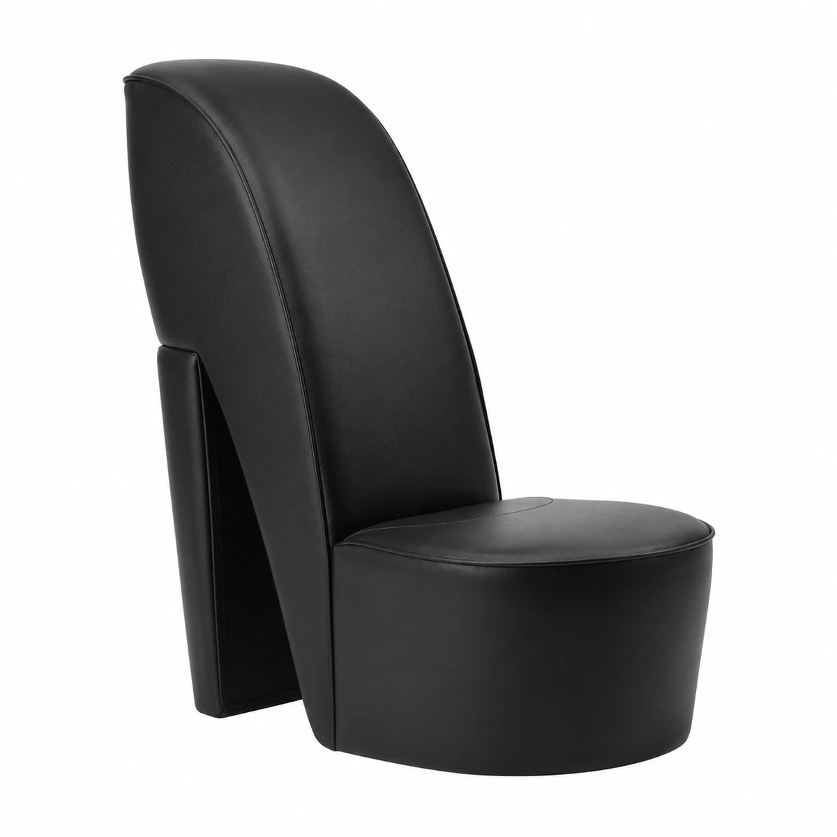 Poltrona Scarpe Nera in Similpelle con Tacco, 43x82,5x85,5 cm