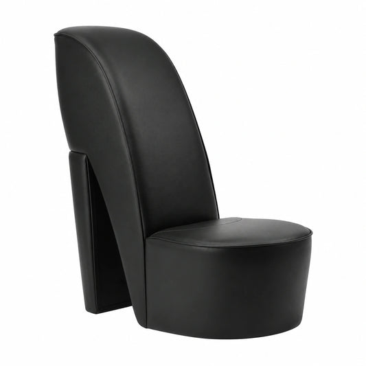 Poltrona Scarpe Nera in Similpelle con Tacco, 43x82,5x85,5 cm