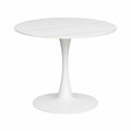Tavolo Rotondo Minimalista in Pietra Sinterizzata Ø90 cm con Base in Metallico