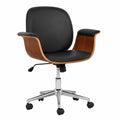 Poltrona Girevole in Legno Curvato con Rivestimento in Similpelle