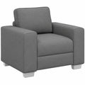 Sedia Sofisticata Grigio Scuro 100 cm in Tessuto, Divano Moderno e Confortevole per Soggiorno