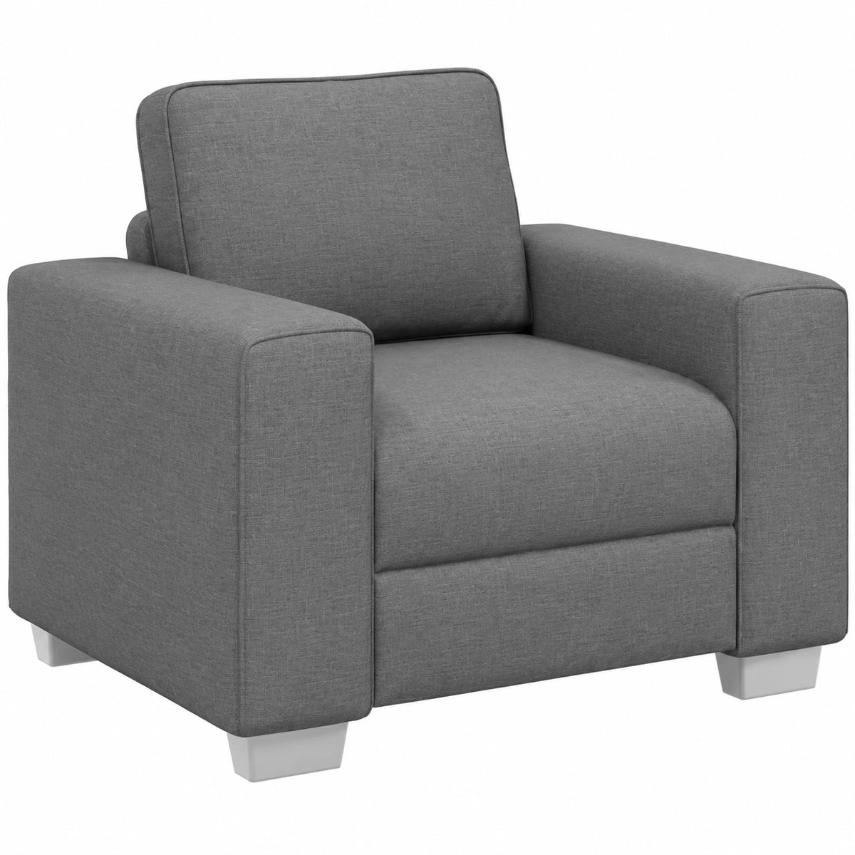 Sedia Sofisticata Grigio Scuro 100 cm in Tessuto, Divano Moderno e Confortevole per Soggiorno