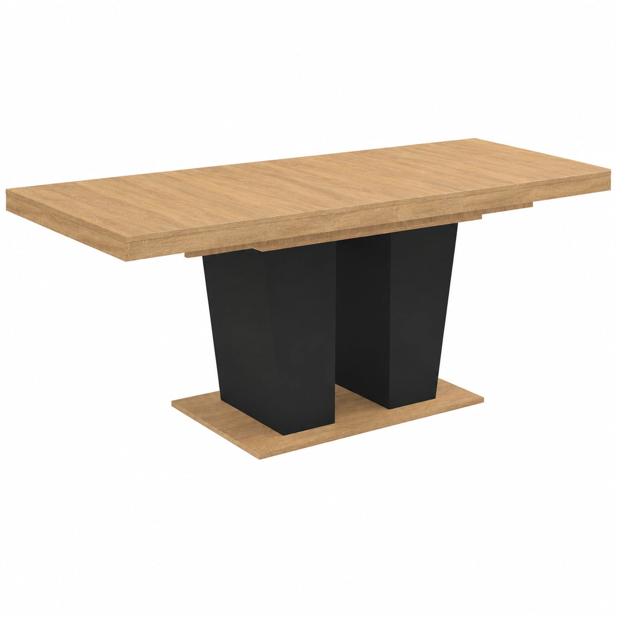 IDMarket - Tavolo da Pranzo Allungabile ELIAD per 6-10 Persone in Legno e Nero, 160-200 cm