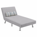Divano Letto Singolo Reclinabile in Tessuto Imbottito - Struttura in Metallo, 5 Posizioni, 75x73x73cm, Grigio